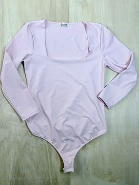 Free People Intimately Truth Or Square Bodysuit baby Pink Size L